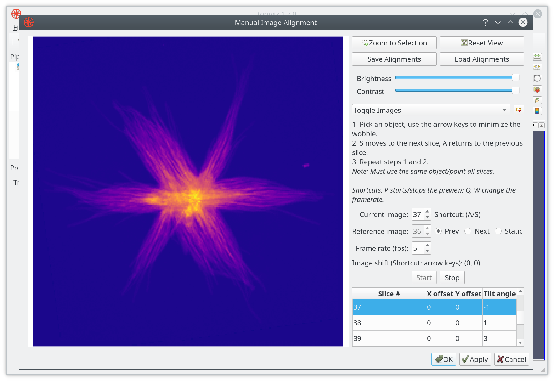 Alignment dialog