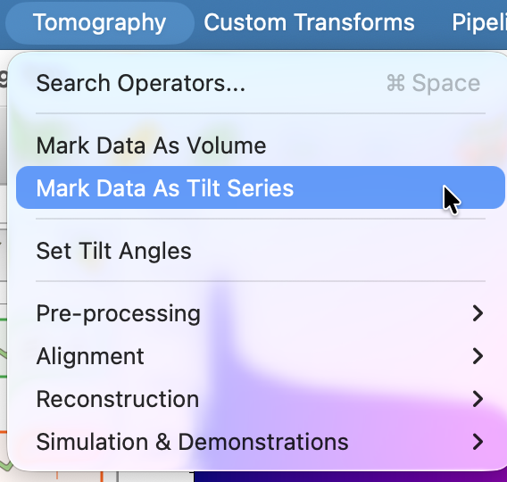 Create tilt series