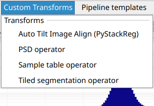 Custom transforms menu