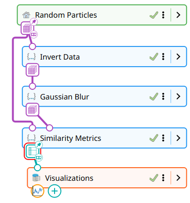 Pipeline widget with a branch and a merge