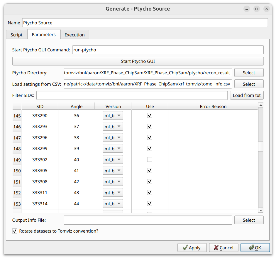 Ptycho Source Widget