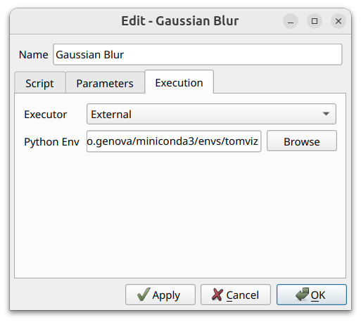 Execution tab