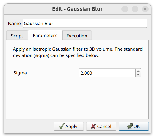 Parameters tab