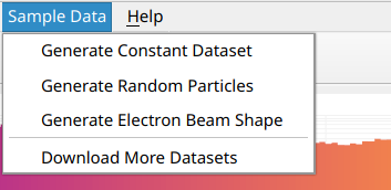 Sample Data menu