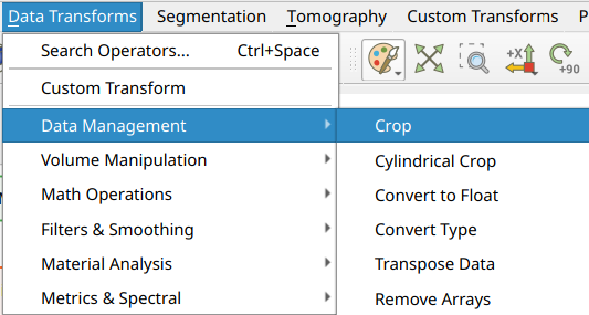 Crop menu location
