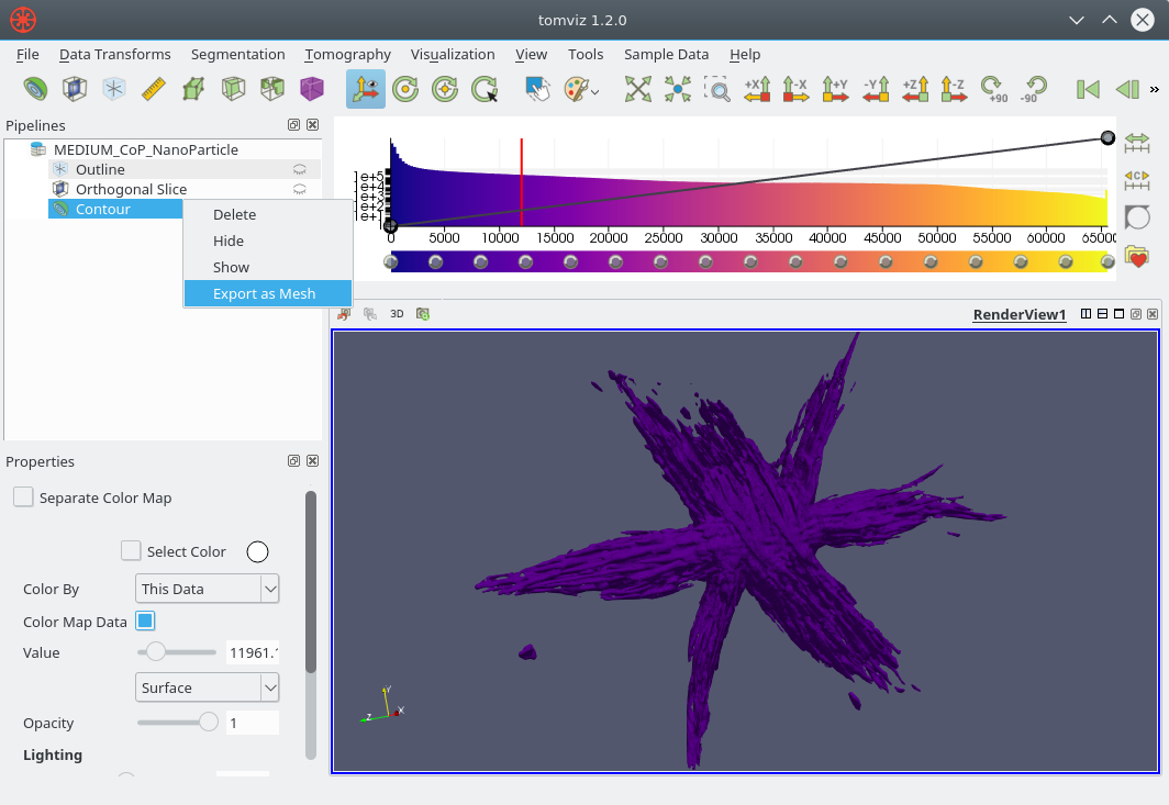 Export mesh from contour