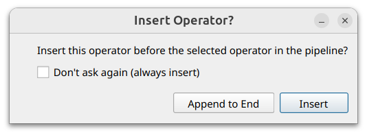 Pipeline Insert Operator Confirmation