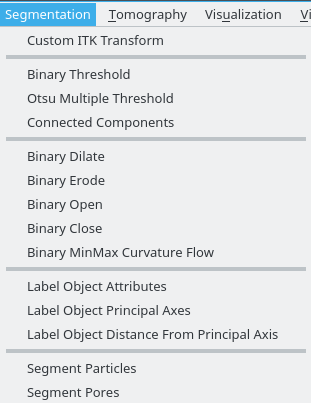 Segmentation menu