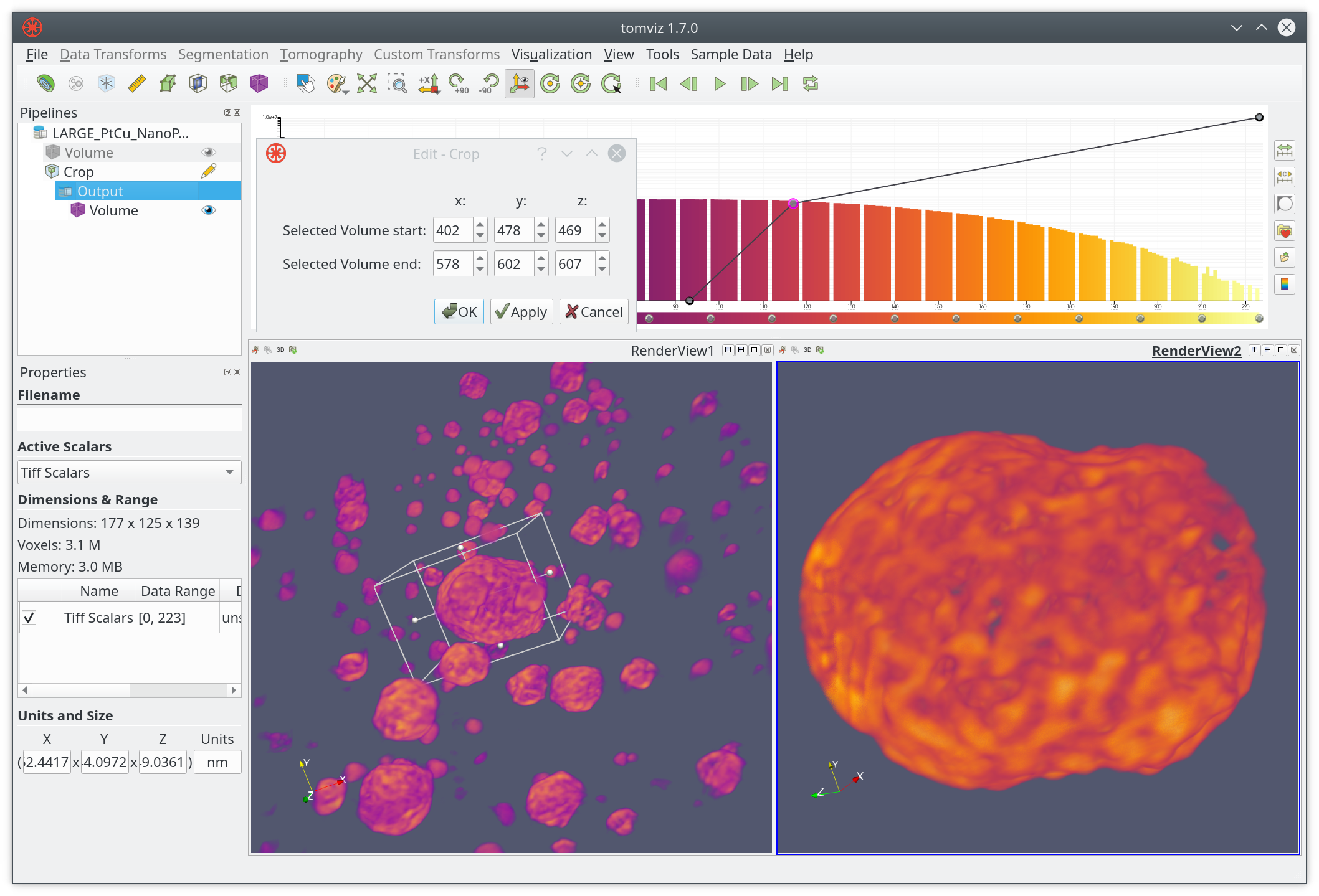 Start and end of Tomviz pipeline